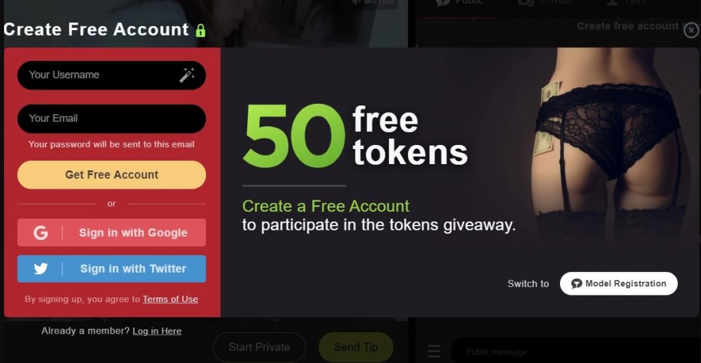 free credits stripchat